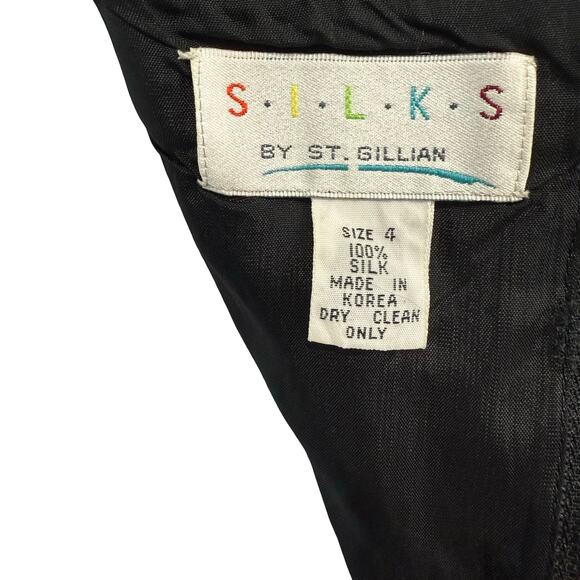 Vintage 80s Pink Black Leopard Ruched Peplum Sleeveless Silk Mini Dress size 4 - Picture 7 of 13